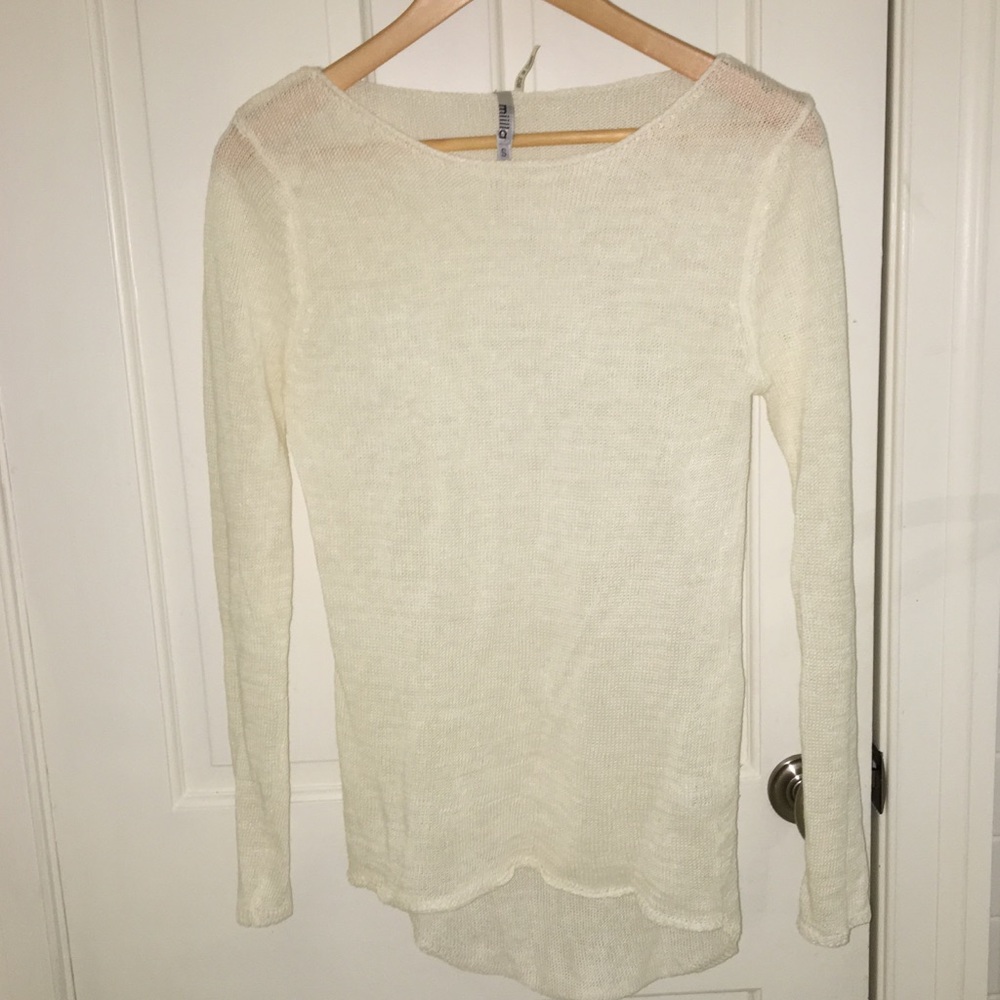 White Miilla Long Lightweight Sweater